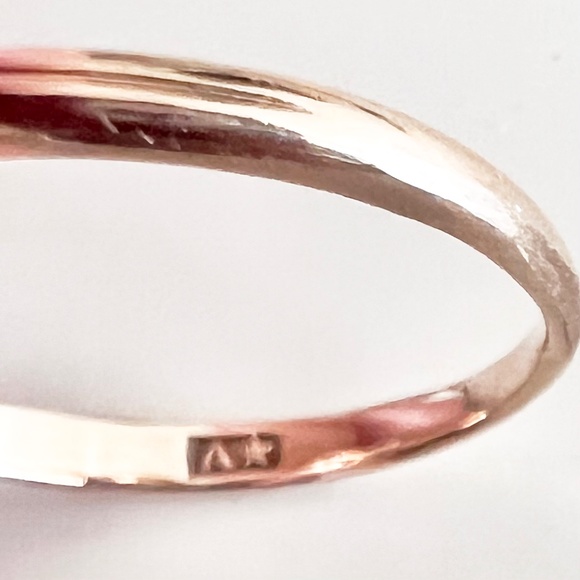 Antique Allsopp-Steller pink stone/Yellow gold 14k ring - Picture 3 of 3